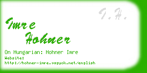 imre hohner business card